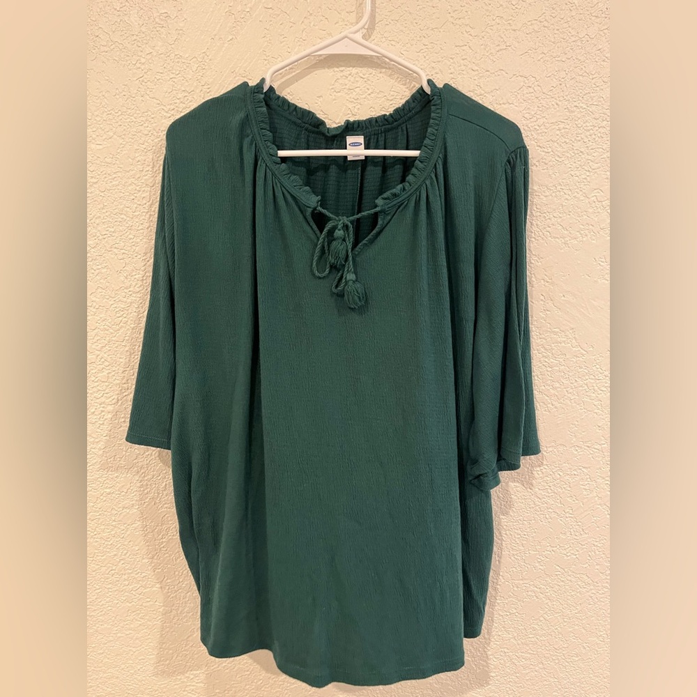 Old Navy Deep Green Textured Blouse